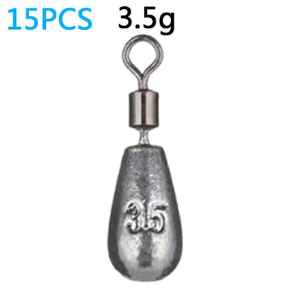 Drop Shot 15PCS/Lot Fishing Weight Sinker 3.5g 5g 7g 10g 14g 20g Tube Bullet Plumb Pendant Metal Jig Sea Tackle Kit Pesca Tool