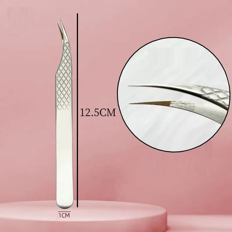 Nanometer Fiber Tip False Lash Tweezers For Eyelash Extension Mega Volume perfect close tip Boot isolation Artist Makeup Tools
