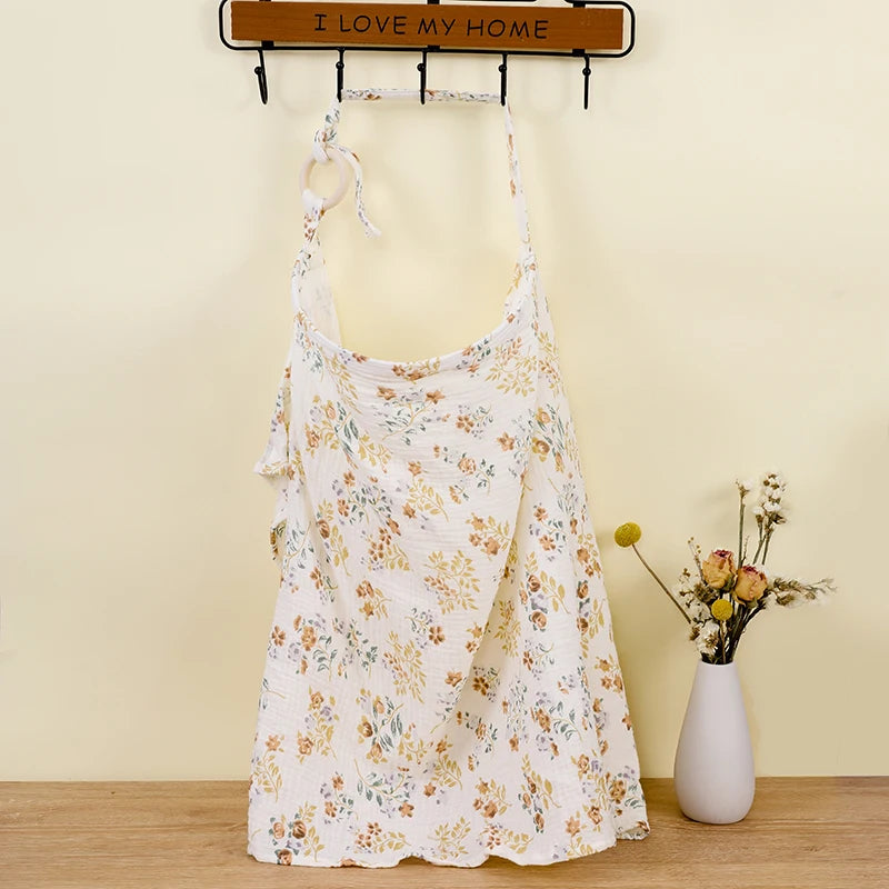 100% Cotton Mother Outing Breastfeeding Cover Muslin Baby Feeding Nursing Shawl Adjustable Privacy Apron Stroller Blanket