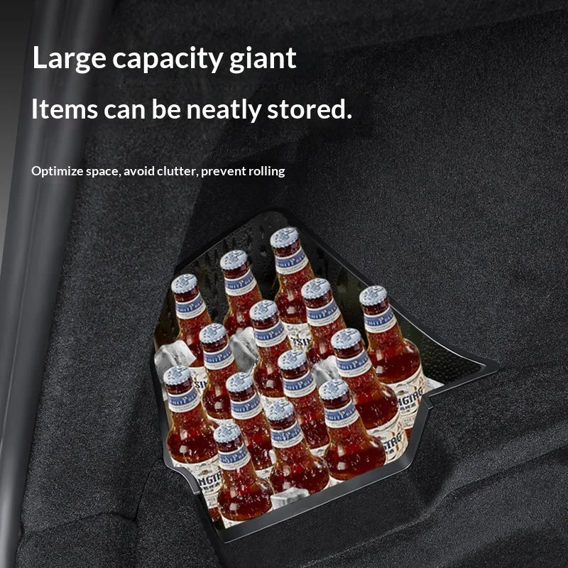 For Tesla Model Y Juniper Trunk Organizer Side Storage Box Boot Organizer Flocked TPE Mat Anti-dirty 2025 Car Travel Accessories