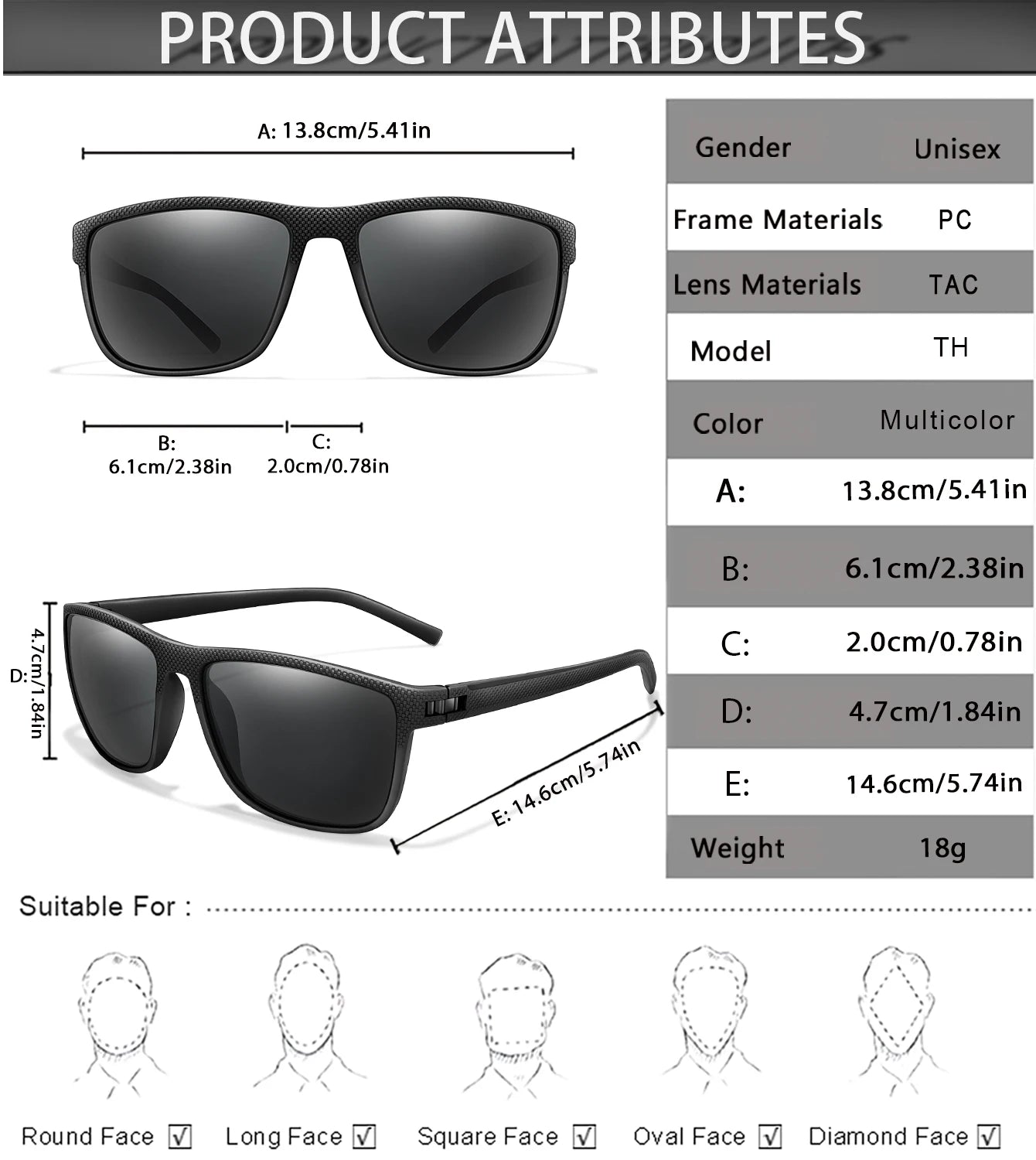 LOISRUBY Brand Classic Cycling Polarized Sunglasses Men Women Mtb Bicycle Square Eyewear Camping Hiking Driving Goggles UV400