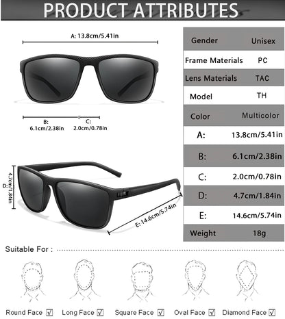 LOISRUBY Brand Classic Cycling Polarized Sunglasses Men Women Mtb Bicycle Square Eyewear Camping Hiking Driving Goggles UV400