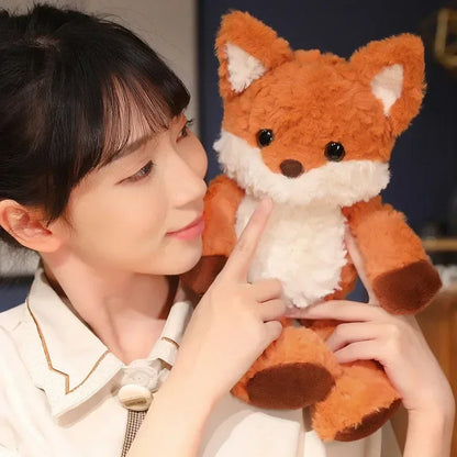 Cute Fluffy Fox Plush Toy Soft Cartoon Orange Foxes Stuffed Doll Baby Appease Children toys