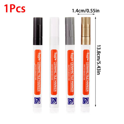1Pcs Waterproof Ceramic Tile Grout Marker Pen, White Tile Repair Pen with Anti-Mold Filler, Bathroom Floor Tile Gap Cleaning Pen