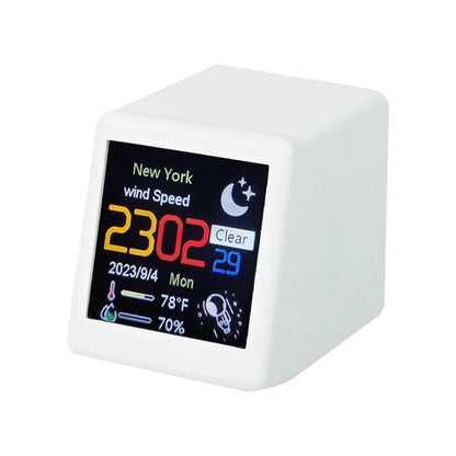 Small Portable Smart Wifi Weather Station Display Weather Temperature Humidity Time Alarm Clock Desktop Decoration