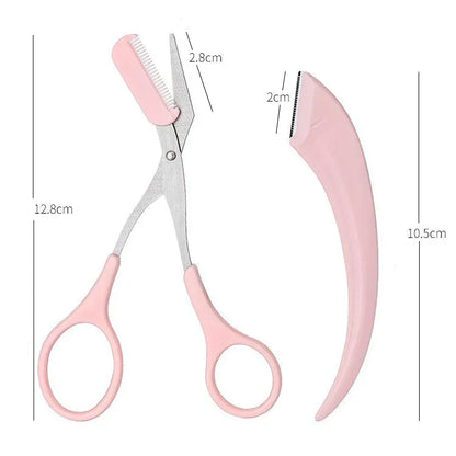 1/2/3Pcs Eyebrow Trimming Knife Eyebrow Face Razor For Women Eyebrow Scissors With Comb Brow Trimmer Scraper easy to use