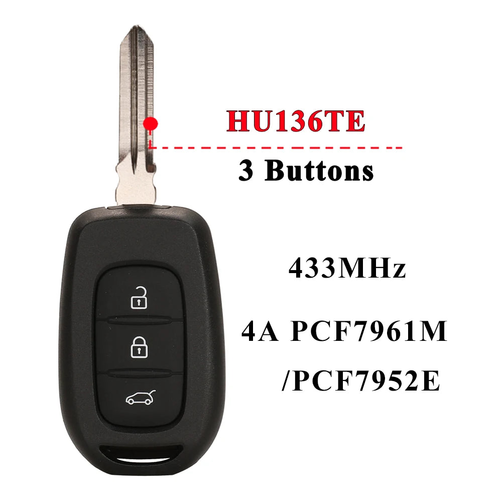 Remote Car Key 433mhz PCF7961M 4A for Renault Sandero Dacia Logan Lodgy Dokker Duster Trafic Clio4 Master3 VAUXHALL VIVARO