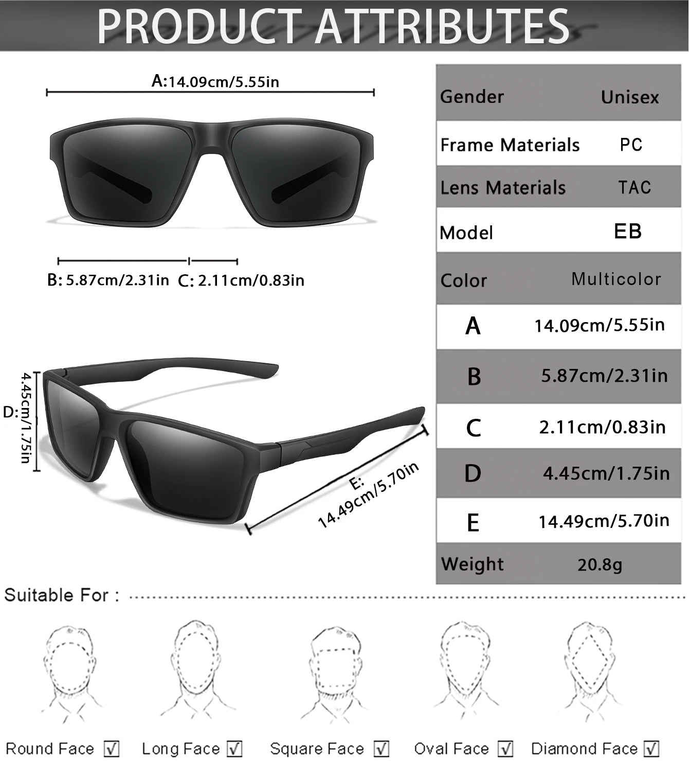 LOISRUBY Brand Classic Cycling Polarized Sunglasses Men Women Mtb Bicycle Square Eyewear Camping Hiking Driving Goggles UV400