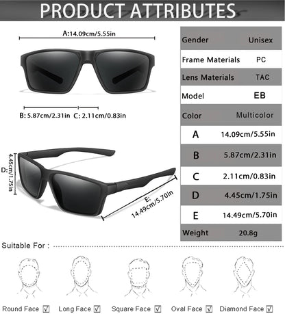 LOISRUBY Brand Classic Cycling Polarized Sunglasses Men Women Mtb Bicycle Square Eyewear Camping Hiking Driving Goggles UV400