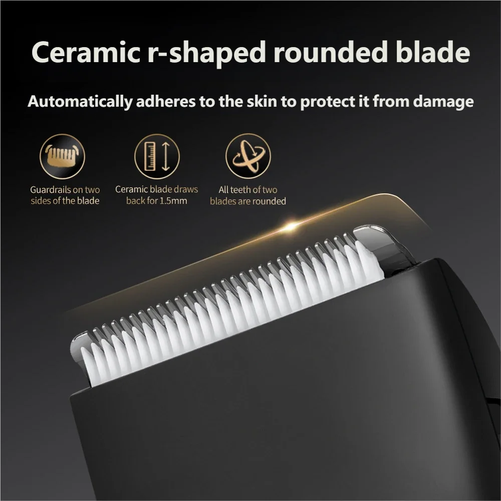 [IPX6] Men's Groin/Body Trimmer w/ SkinSafe - Foil Blades & Precision, Rechargeable Ball Shaver for Sensitive Skin