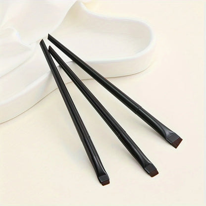 Ultra-Thin Eyebrow Brush Set -3Pcs Angled Precision Eyeliner MakeupBrushes, Synthetic Bristles Slanted Eyeshadow Eye Brow Tintin