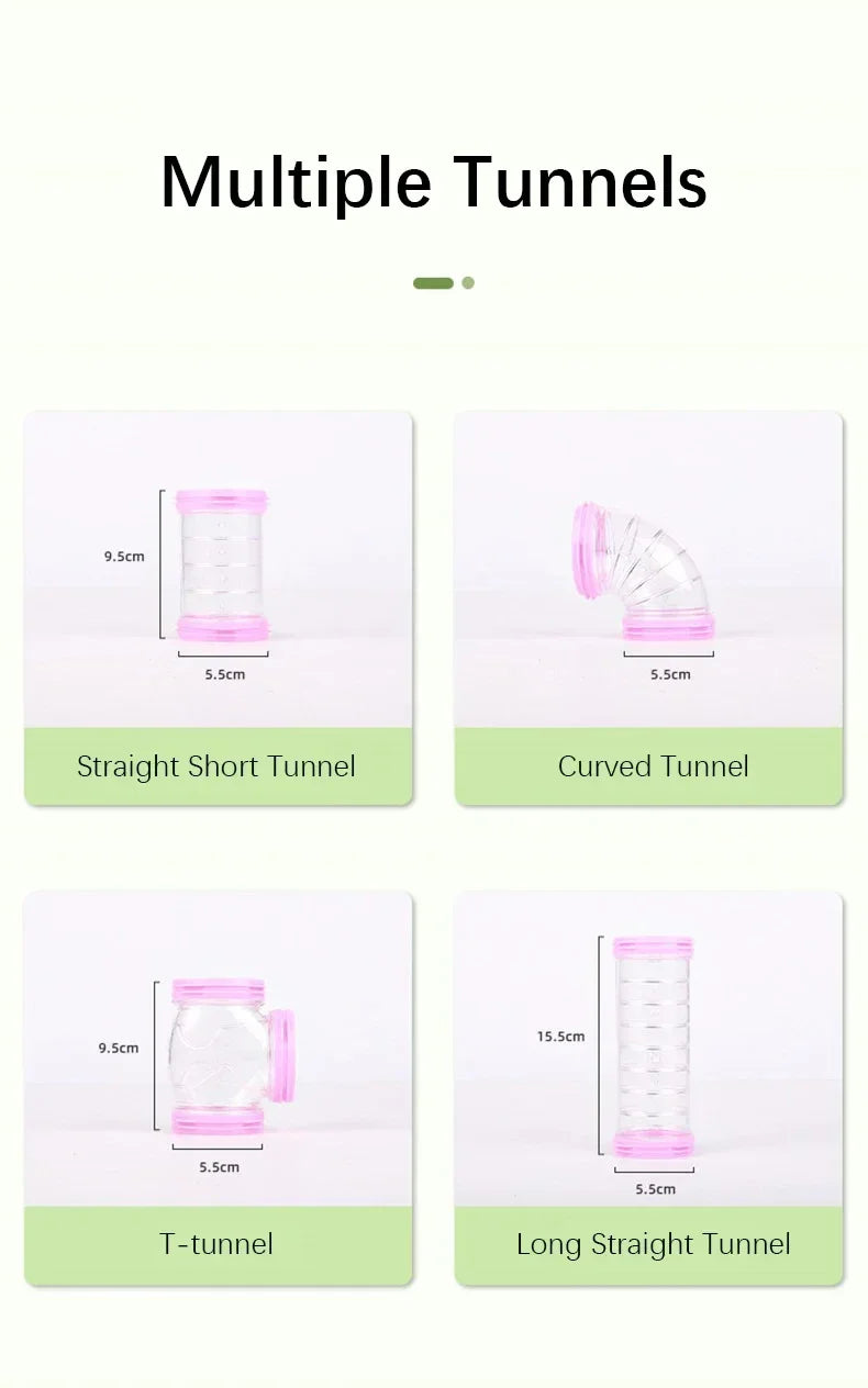 Hamster Coop External Pipelines Can Be Randomly Spliced DIY Landscape Design Pipes Hamster Cage Modification Movement Tunnel
