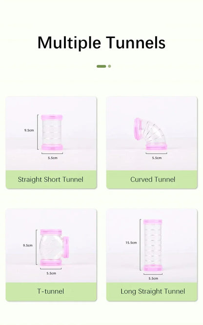 Hamster Coop External Pipelines Can Be Randomly Spliced DIY Landscape Design Pipes Hamster Cage Modification Movement Tunnel