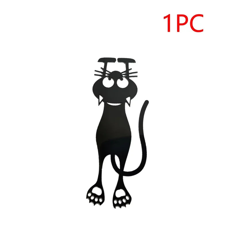1-5PCS Kawaii Black Cat Bookmarks for Books 3D Plastic Stereo Animal Book Mark for Student Teacher's Gifts Creative Stationery