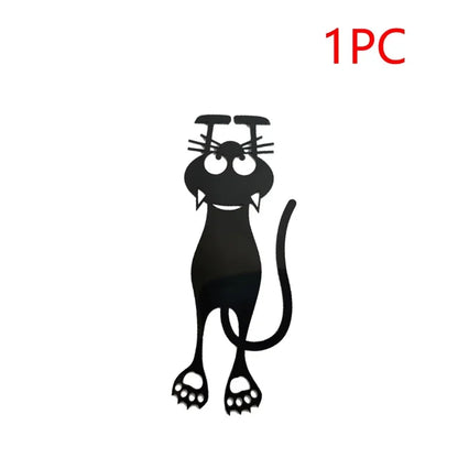 1-5PCS Kawaii Black Cat Bookmarks for Books 3D Plastic Stereo Animal Book Mark for Student Teacher's Gifts Creative Stationery
