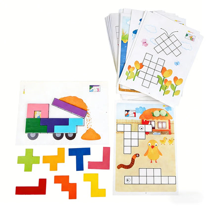 Wooden Geometric Puzzles Challenge Impossible Brain Burning Decompression IQ Mind Brain Teaser Jigsaw Puzzle for Adults Kids