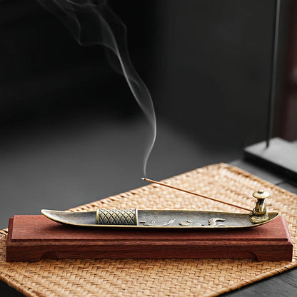Creative Incense Holder Aromatherapy Ornament Incense Holder Boat Old Men Fishing Japanese Style Incense Stick Burner Home Decor