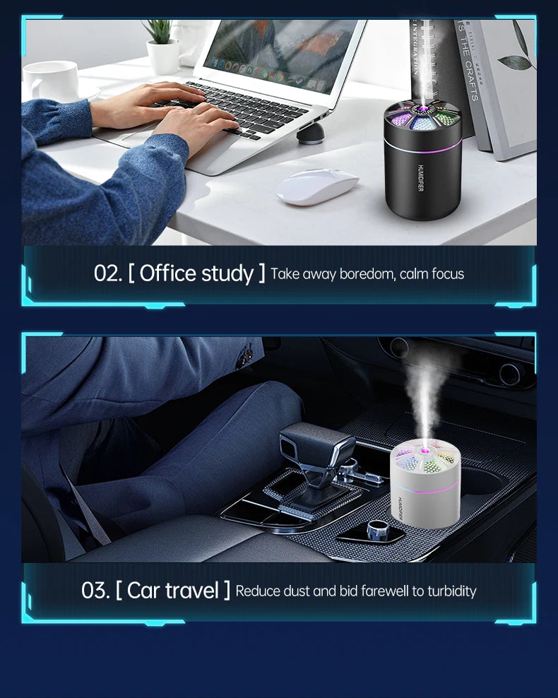 180ML mini air humidifier aromatherapy diffuser essential oil aromatherapy spray household bedroom car mounted mute humidifier