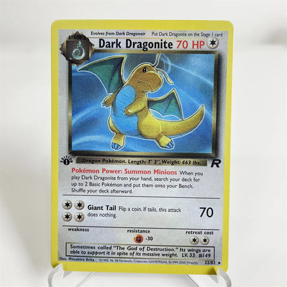 Holographic PKM Collection Cards PTCG Proxy Card Blue Core Paper Card Kids PKM Dark Raichu/Dragonite/Umbreon/Suicunc