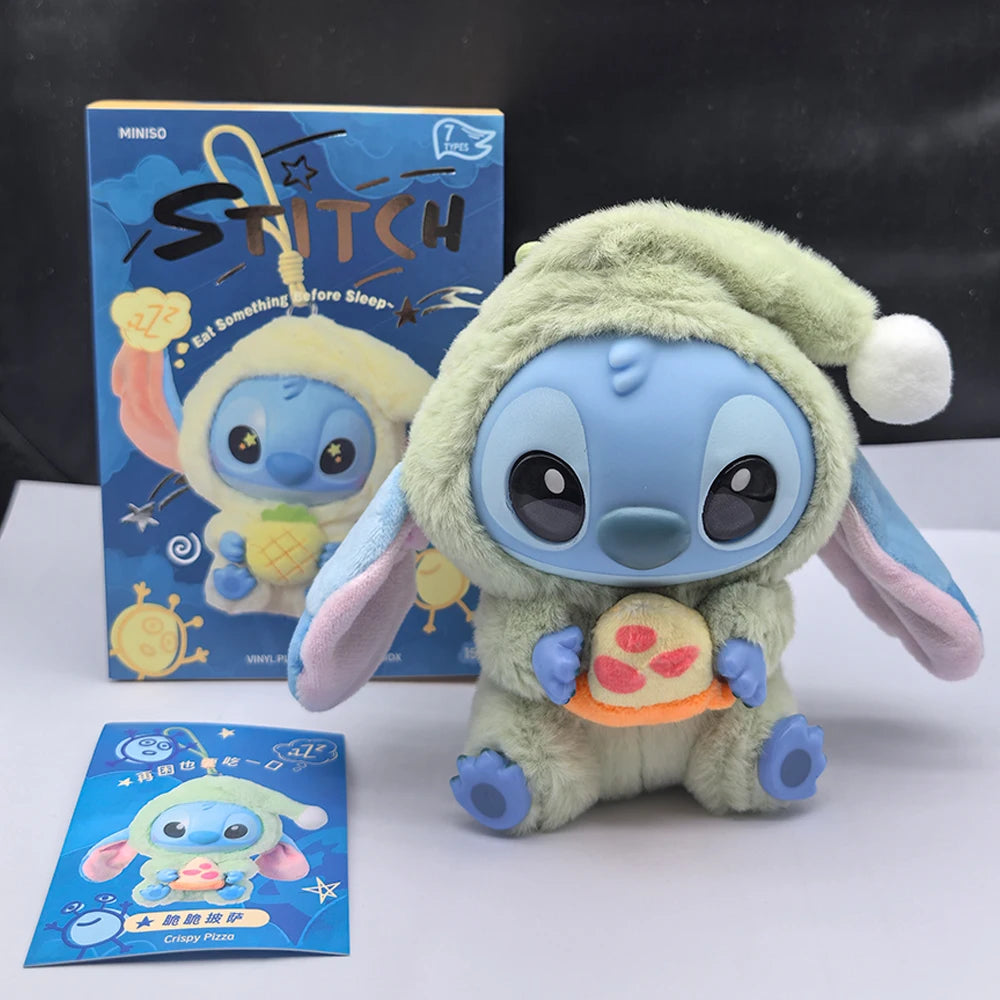 HOT Stitch Eat Something Before Sleep Series Blind Box Plush Vinyl Toys Cute Doll Labu V3 Mystery Box Bag Pendant Decor Gift