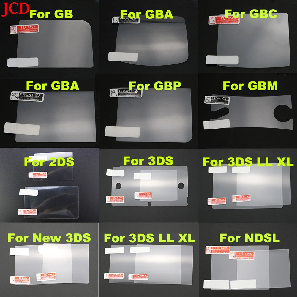 JCD 1pcs Top Bottom HD Clear Protective Film For GB GBA GBC GBA SP DSL NDSL For 2DS New 3DS XL LCD Screen Protector