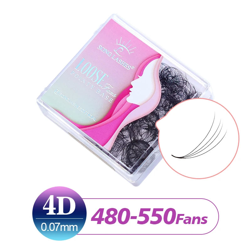 Song lashes Promade Fans 3D-10D07Pointy base loose fans Sharp thin root Korea PBT material 500 Fans Eyelash Extensions Choice