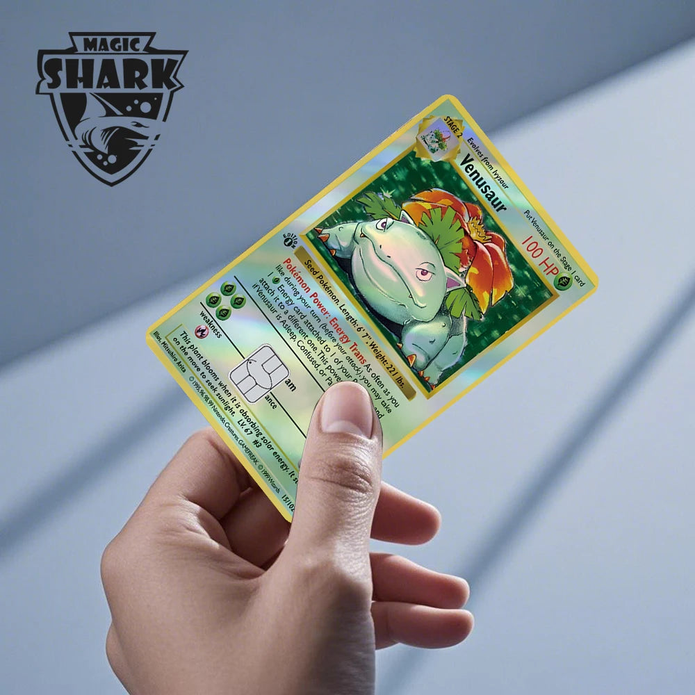 Charizard Gyarados Venusaur Blastoise Mewtwo Squirtle Snorlax Holographic Laser Credit Debit Card Film Skin Sticker