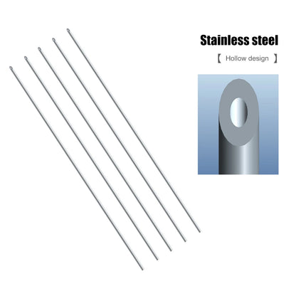 5-20Pcs Earthworm Hooking Needle Stainless Steel Earthworm Gas Needle Portable Hollow Fishing Worm Penetrating Driller Fish Tool
