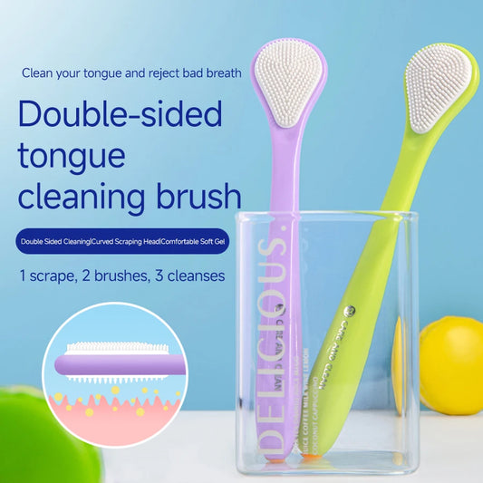 2 /4 pieces with tongue scraper household deodorizing breath tongue coating brush blister paper card packaging
