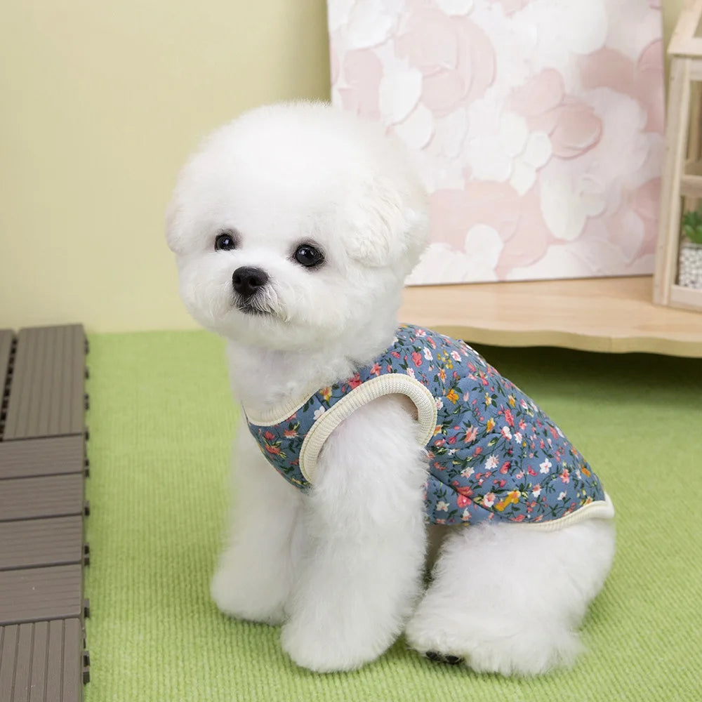 Puppy Floral Vest Pet Clothing Dog Fleece Coat for Dogs Jackets for Small Dogs Winter Jacket for Pet Luxury Clothes XGMY05