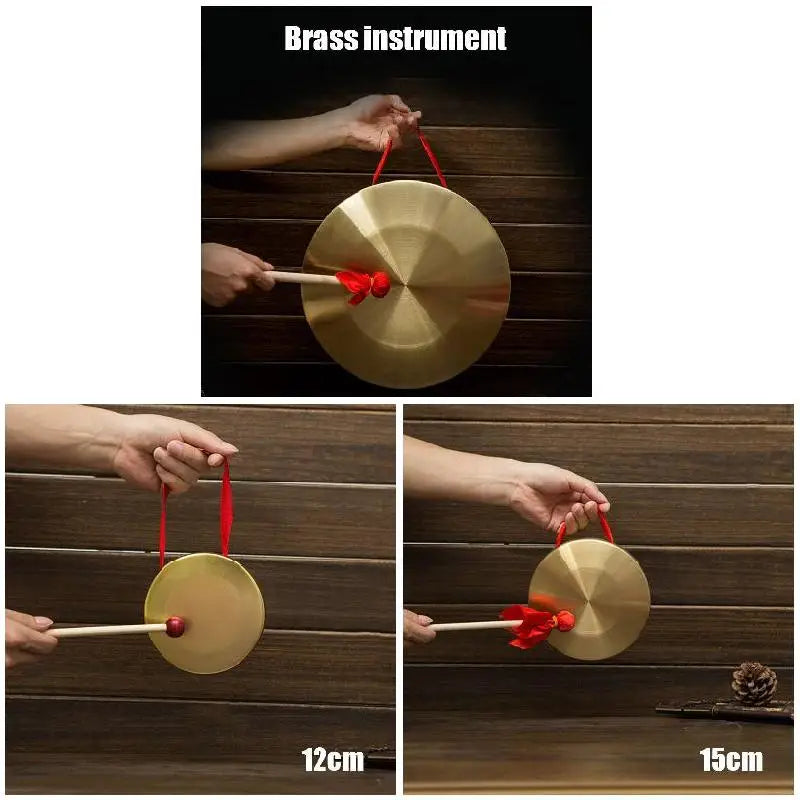Causeway Folk Musical Instrument Gong Hand Gong With Wooden Stick Traditional Chinese Folk Musical Instrument Toy For Kids