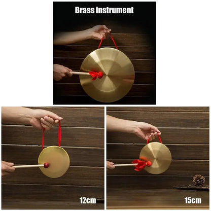Causeway Folk Musical Instrument Gong Hand Gong With Wooden Stick Traditional Chinese Folk Musical Instrument Toy For Kids