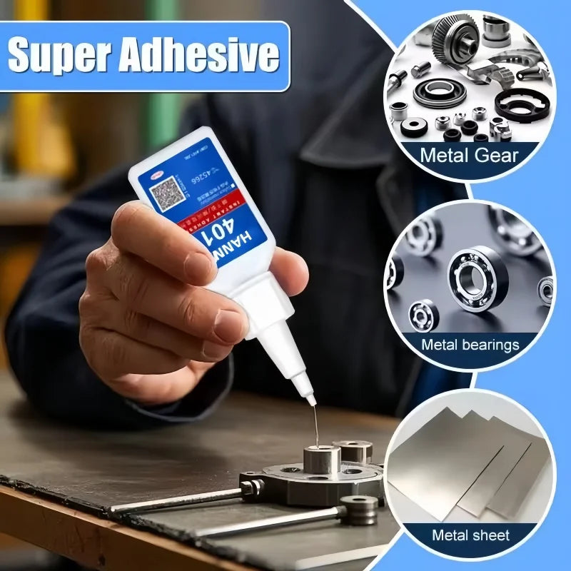 Brand-new Upgraded 401 Super Cyanoacrylate Glue Instant Drying In 5 Seconds Waterproof Stable and Versatile Bonding Tool