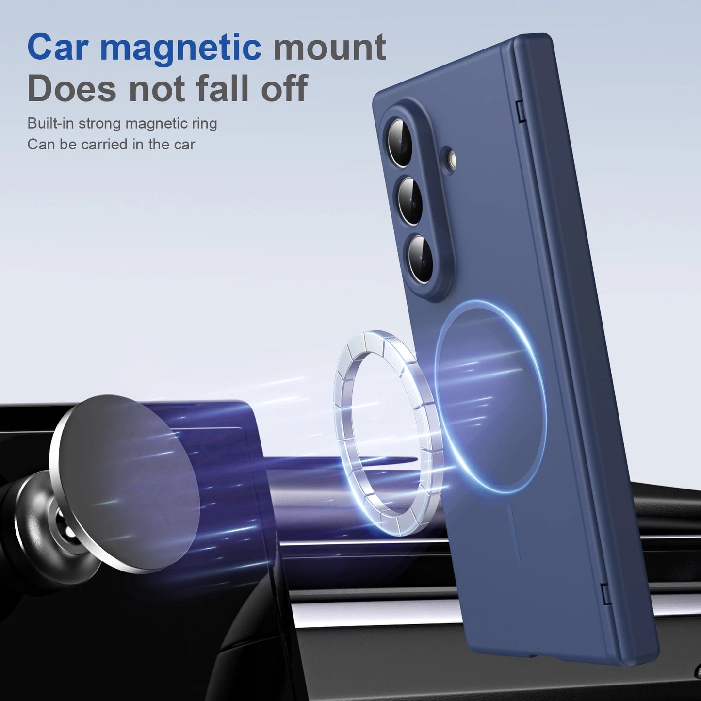 Hinge Protective Magnetic Phone Case for Samsung Galaxy Z Fold 7 6 5 4 3 5G for Magsafe Fold7 Fold6 with Screen Protector Cover