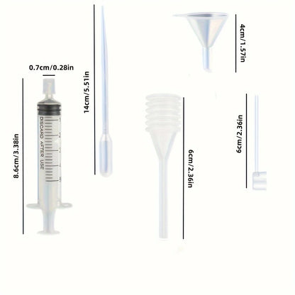 12-piece perfume dispenser set - 2 syringes, 2 pipettes, 2 perfume separators, 2 converters, 2 funnels, 2 spring-loaded pipettes