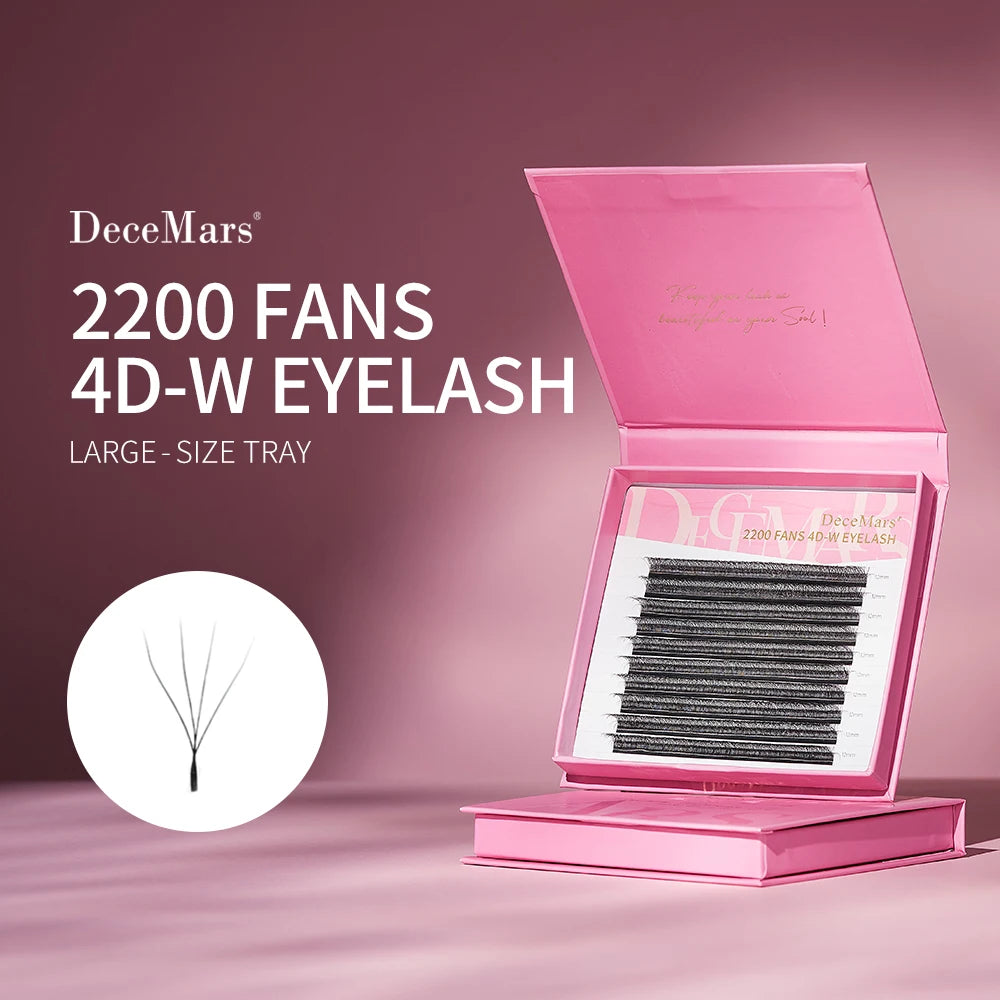 DeceMars Large Amount 4D W Eyelash Extension Large-size Tray 2200 Fans