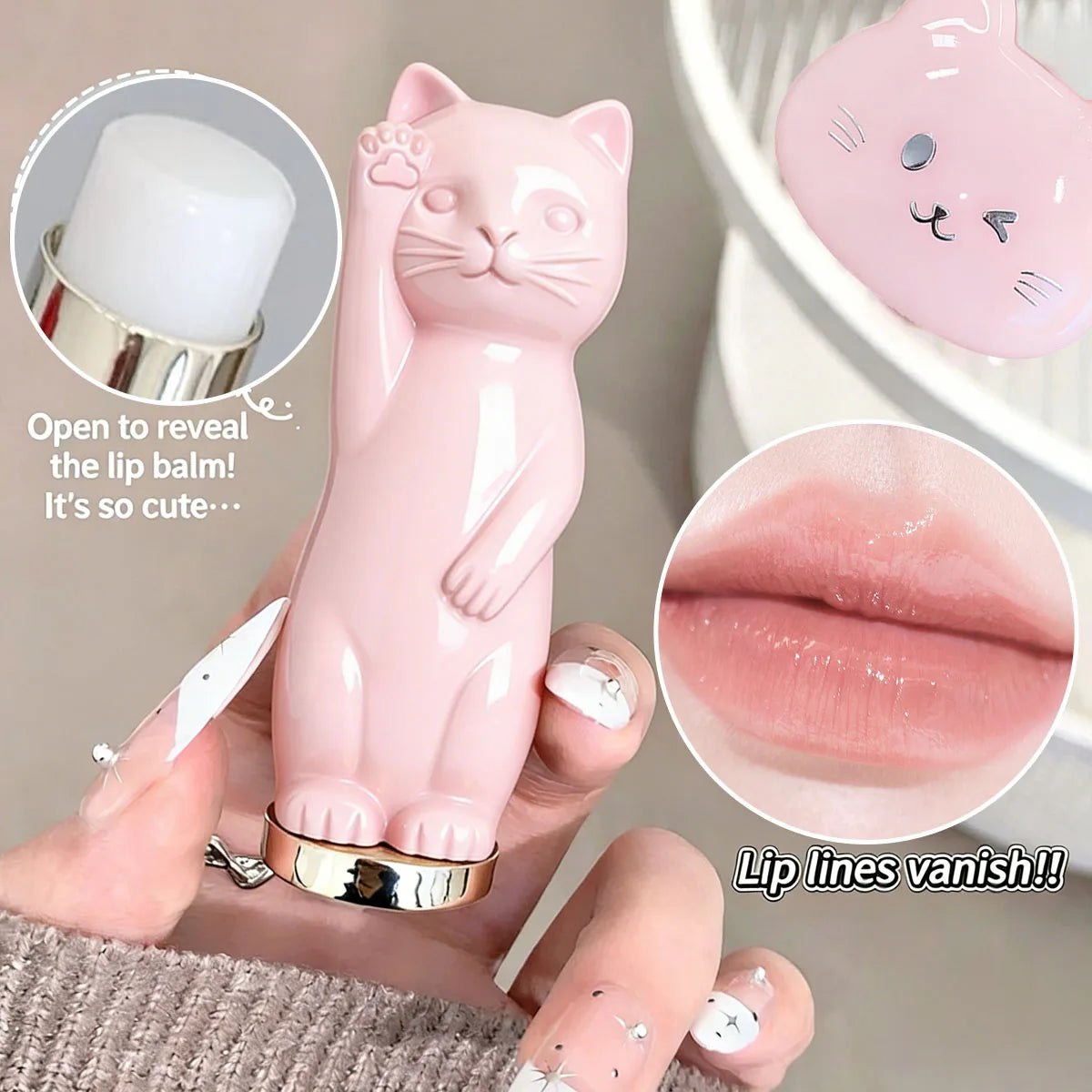 YpYp Fruity Cat Moisturizing Sheath Box Cute Cat Lipstick Lip Mask Moisturizing Maintenance Color Makeup Set