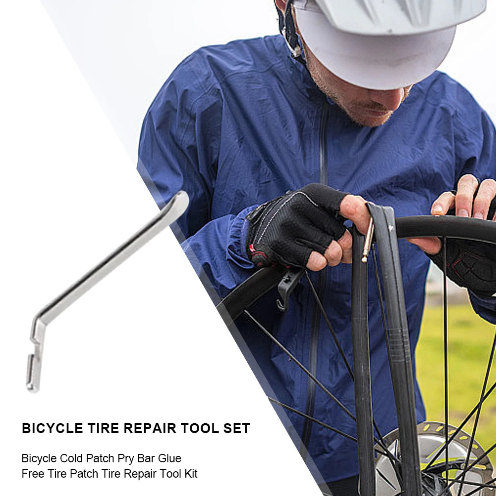 Bike Tire Repair Kit with Vulcanizing Glue Patches Bicycle Tube Puncture Set for Mountain Road Cycling Bike Accessories