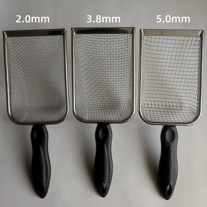 Cat Litter Shovel Stainless Steel Reptile Sand Substrate Shovel Clean Up Feces Fine Mesh Sifter For Bedding Cat Litter Scoop