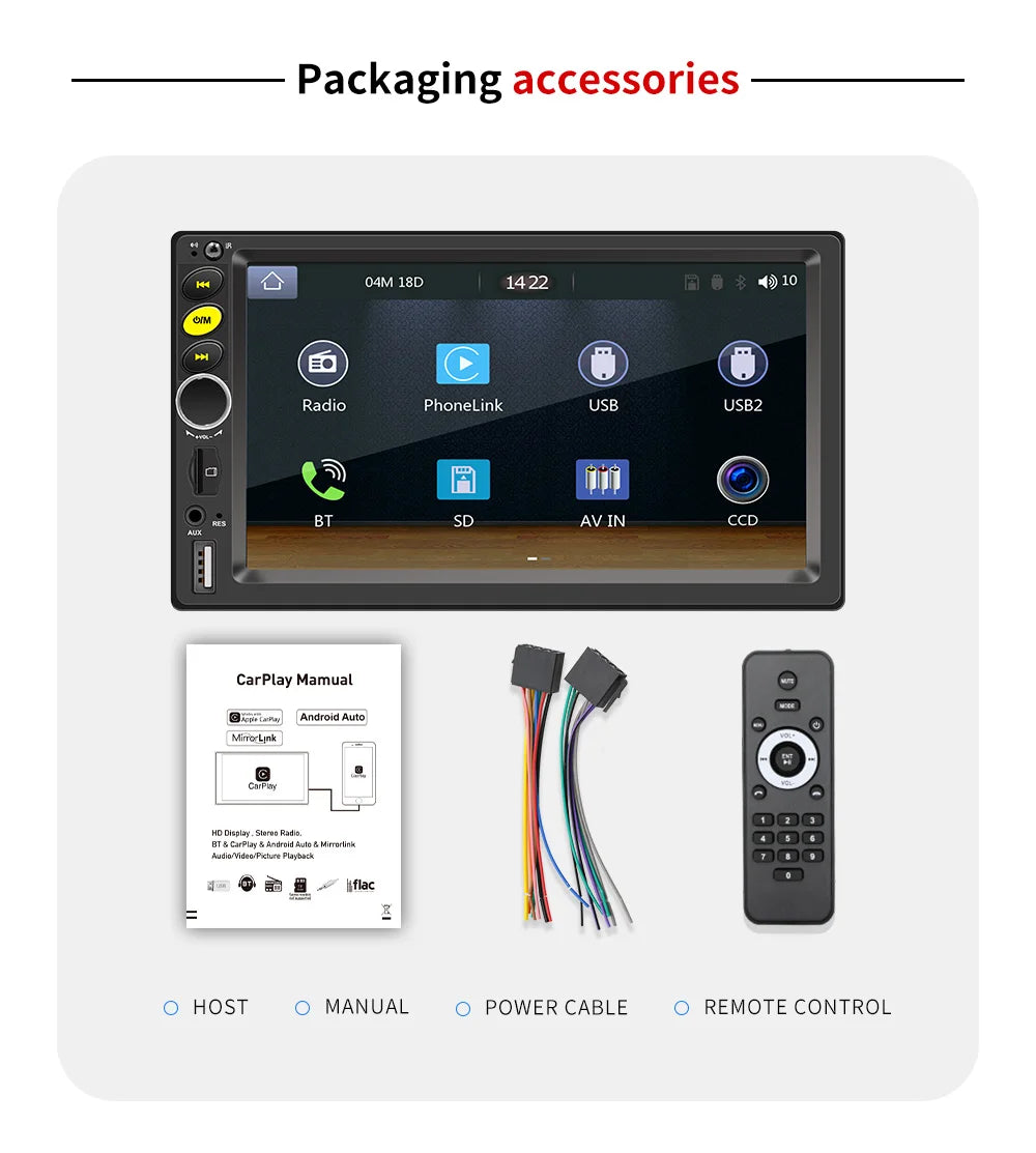 7 9 10"2 Din Car Audio Android 13 Android auto Wireless Carplay 64G Automotive Multimedia Player BT GPS Car intelligent Systems