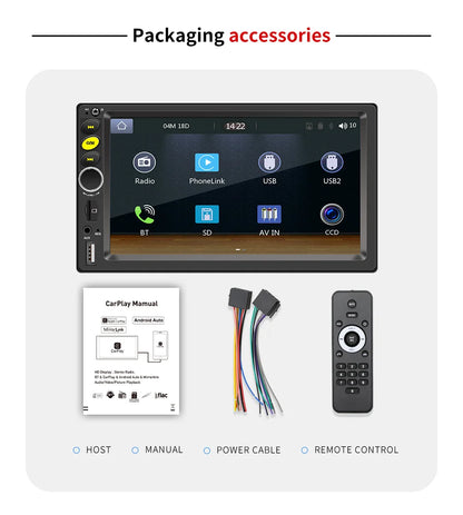 7 9 10"2 Din Car Audio Android 13 Android auto Wireless Carplay 64G Automotive Multimedia Player BT GPS Car intelligent Systems