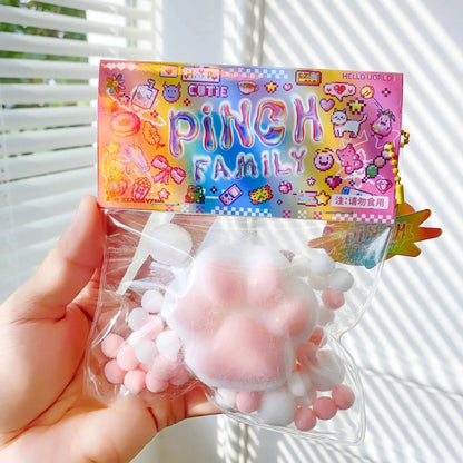 Mini PU Squeeze Toy Cat Foot Mochi Fidget Toy Antistress Ruduce Stress Pinching Cat Paw Soft Relief Relax Toys