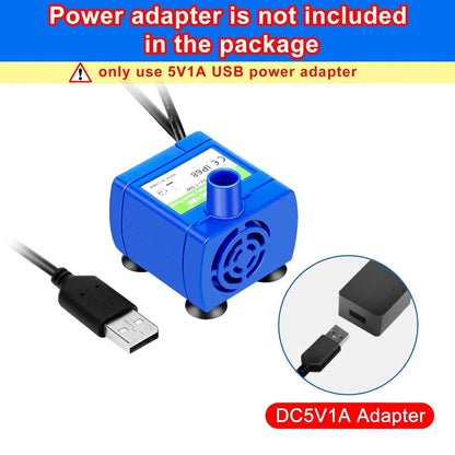 Water Pump Pet Cat Water Fountain Pump With LED Light - Replacement Motor For Cats Dogs Water Dispenser - USB Plug Pet Accessory