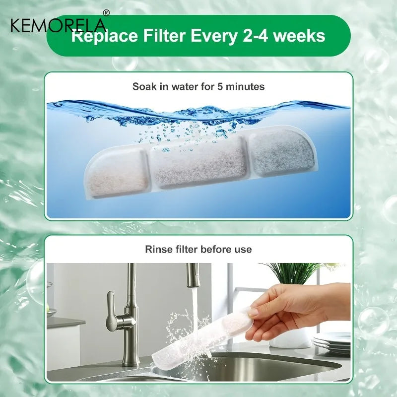 6/12PCS Cat Water Fountain Filters Replacement - with Activated Carbon Fit for Most Waterer Clean Drinking Water for Cats Pet