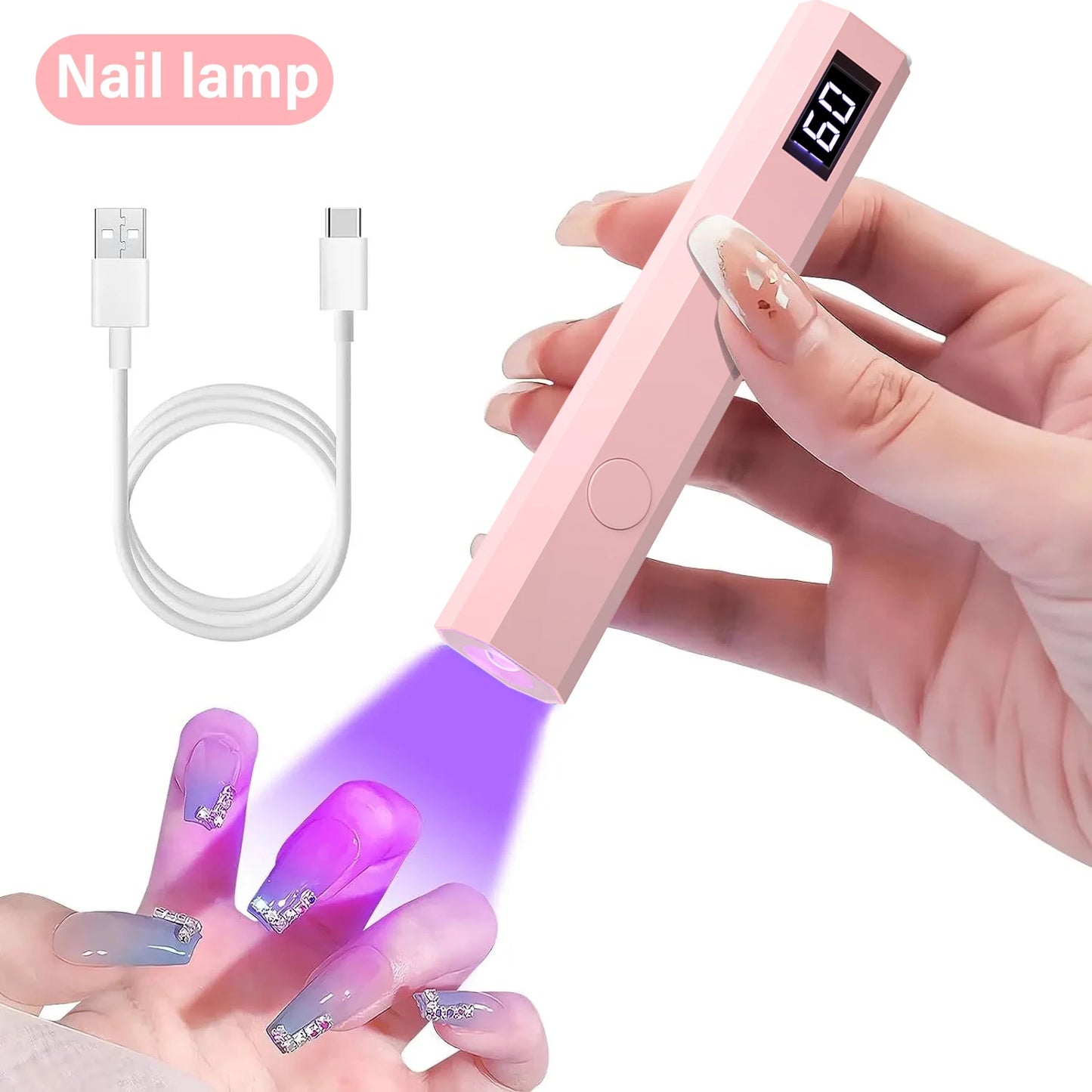 YIKOOLIN Convenient Handheld Nail Dryer Lamp UV/LED Nail Curing All Gel Polish Nail Art Tool Nail Art Convenient Nail Lamp