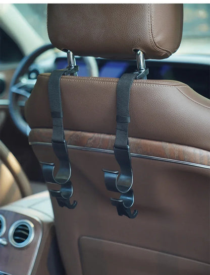 2pcs Car Trunk Storage Hook For Bag Umbrella Fishing Rod Holder Universal Seat Back Organizer Bracket Interior Stowing Tidying