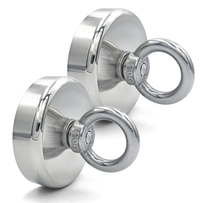D16~D42mm Super Strong Neodymium Fishing Hook N52 Heavy Duty Rare Earth Neodymium with Countersunk Hole Eyebolt Salvage Magnetic