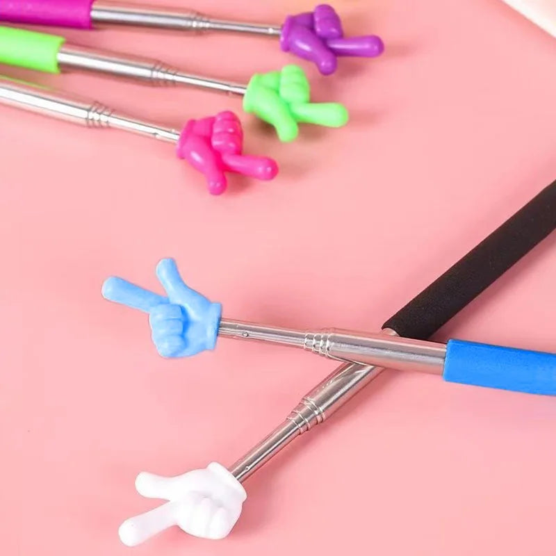 1pPointer Finger Stainless Steel Reading Sticks Telescopic Reading Finger Teaching Aids Gift for Teachers Pointer Finger Stick
