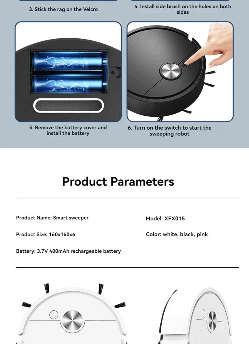 Smart Vacuum Cleaning Robot Mini Mopping Suction And Sweeping Integrated Fully Automatic Cleaning Sweeping Robot