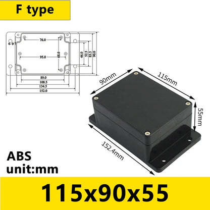 Black Outdoor Waterproof Enclosure Plastic Box Electronic Project Instrument Case Electrical Project Box Junction Box Housing